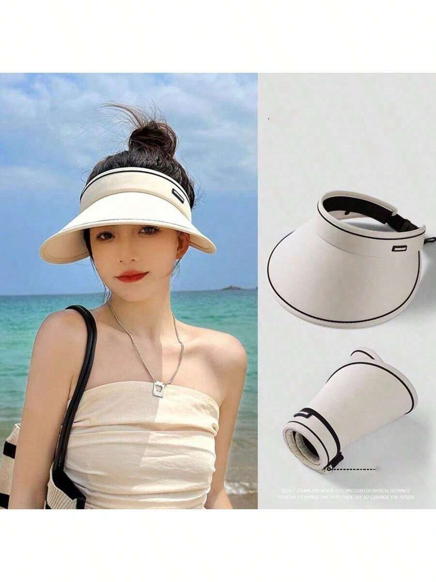 1pc Foldable UV Protection Sun Hat, Essential Outdoor Fishing And Cycling Gear - Multicolor - View 1