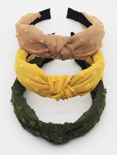 3pcs Solid Color Fabric Headbands, Sweet Matching Hair Accessories, Gifts For Outdoor, Daily, Festival Use Hairband Diadema Hair Hoop