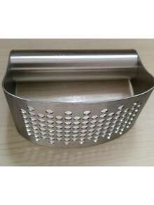 1个不锈钢手动压蒜器，轻松压碎大蒜（1个，银色） - 銀色 - 查看 3