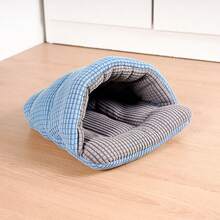 Ổ ngủ mềm mại và ấm cúng cho thỏ/chuột lang, túi ngủ có thể giặt được và giữ ấm, phù hợp cho các thú cưng nhỏ như chồn, mèo con sơ sinh. - A-màu xanh - Xem 10