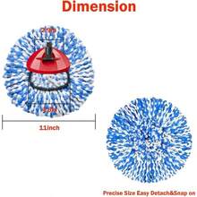 4 Pack Mop Replace Heads Compatible OCeda, Spin Mop Refill RinseClean 2-System - Fluffy Microfiber, Washable And Easy To Replace - 藍色 + 4 件裝(1 包) - 查看 2