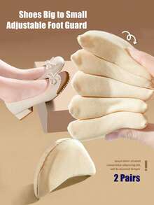 Ultrasoft Shoe Heel Inserts Sponge Half Size Elevator Pad, Adjustable For High Heels/Loafers, Toe Protector Anti-Friction Anti-Pain Size Down Forefoot Pad, Heel Grip Fixer For Women High Heels Women Pumps Summer Daily Wear - Apricot - View 14