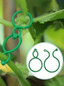 50pcs Multi-Size Plant Support Clips And Garden Trellis Connectors - Butterfly Shaped Clamps To Secure Stems, Durable Plastic Plant Clips For Climbing Vines, Roses, Tomatoes And Potted Plants, Easy Installation Reusable Gardening Accessories To Support Stems And Promote Healthy Plant Growth - Figure 8 Button - View 3