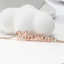简约不锈钢字母“MAMA”链条手链，适合母亲节、万圣节、圣诞节的珠宝礼品配饰 - 彩色 - 查看 10