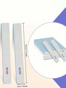 25pcs (Optional 80/80, 100/180) Nail Files, Acrylic Nail Sanding Boards, Professional Manicure Tools, Suitable For Home & Salon, Durable Double-Sided - Blue - View 7