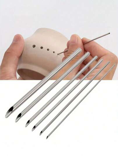 Stainless Steel Clay Sculpting And Carving Tool Set - Precision Pottery Kit With Double-Ended Needle Tools, Loop Cutters & Ribbon Shapers For Polymer Clay, Ceramics & Crafting