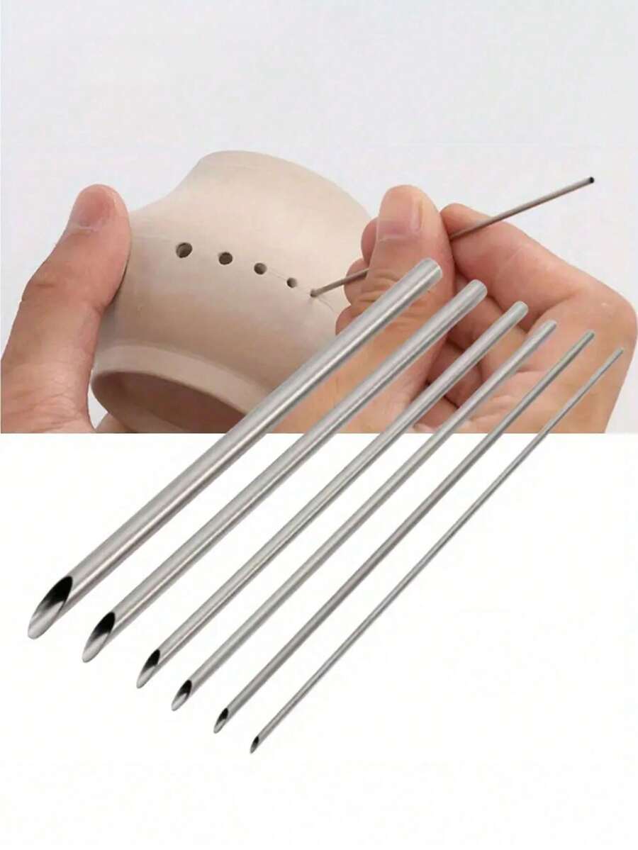 Stainless Steel Clay Sculpting And Carving Tool Set - Precision Pottery Kit With Double-Ended Needle Tools, Loop Cutters & Ribbon Shapers For Polymer Clay, Ceramics & Crafting - Multicolor - View 1