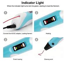 3D打印笔，智能高温3D涂鸦绘画PLA绘画DIY艺术立体创作3D笔，圣诞节、万圣节和感恩节礼物，生日礼物 - 3D筆 - 查看 7