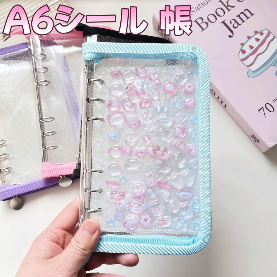 1 Sổ dán trong suốt khổ A6, Sổ bìa lá, Sổ dán, Tờ dán, Album tem, Sổ bỏ túi, Nhãn dán 3D, Sổ dán, Túi đựng ảnh, Bìa sách, Hộp đựng thẻ sưu tầm, Album ảnh, Sổ kế hoạch chi tiêu, Nhật ký, Sổ tay, Văn phòng phẩm - A6 - Xem 1