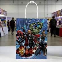 2pcs Anime Gift Bag, Marvel Peripheral Tote Bag, Iron Man Creative Paper Bag, Birthday Packaging Bag, Souvenir Packaging Bag - Multicolor - View 3