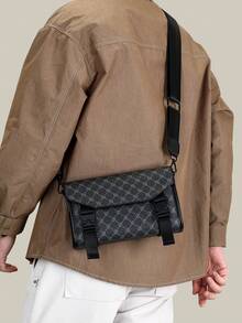 Men's Small Messenger Bag, Flap Cover Casual Crossbody Satchel Suitable For Commuting And Travel, Father's Day Gift, Back To School - Multicolor - View 6