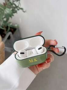 Estuche transparente minimalista personalizado (set de 2 piezas, incluye gancho) compatible con 1/2 3 Nuevo 4 Pro 3, con letra personalizada del nombre - Verde Oscuro - Ver 5