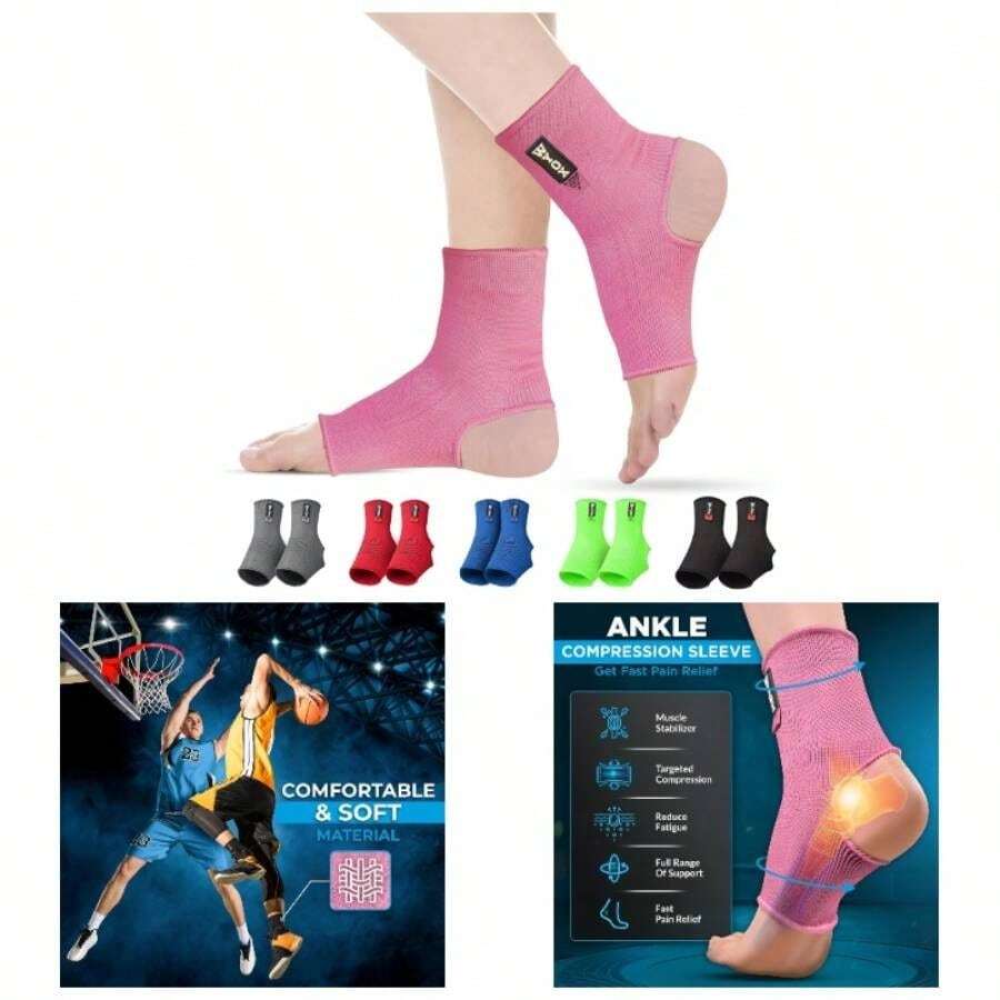 Women, Men, And Youth - Plantar Fasciitis Brace, Ankle Support Brace Men, Workout And Sports Ankle, Stability And Support In All Activities - 粉紅色 + S / M(女款 4.0 - 6.5/ 男款 3.0 - 5.5) - 查看 1