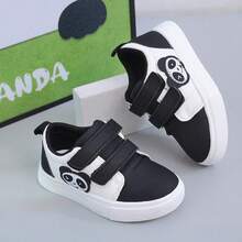 New Minimalist PU Material Slip-On Baby Sneakers With Lace Decor, Fashionable Comfortable Anti-Slip Wear-Resistant Lightweight Walking Shoes, Molded Construction, Stable Foot Support, Suitable For Daily Wear And Running - Black and White - View 7