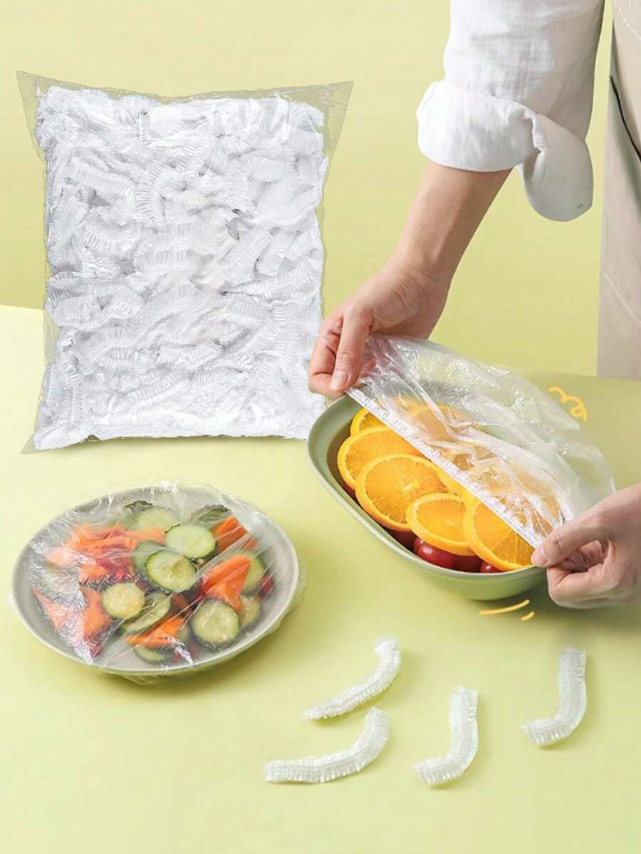 100/200/500 chiếc màng bọc thực phẩm dùng một lần, nắp đậy bát có độ đàn hồi cao, chống bụi và giữ tươi, thích hợp cho dã ngoại, tiệc tùng và sử dụng tại nhà.