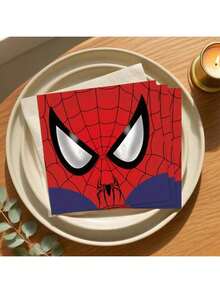 Marvel 20张漫威蜘蛛侠一次性餐巾纸，适用于节日、婚礼、生日、野餐、订婚、毕业、茶会等场合的装饰，是感恩节、圣诞节庆祝活动的理想礼物，也是活动用品、节日庆典的理想选择。卡通人物设计，趣味印花，纸质餐巾纸，易于清洁，蜘蛛侠餐巾纸，庆典必备，派对策划师，漫画迷的理想之选。 - 彩色 - 查看 3