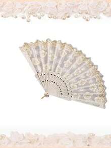 1pc Vintage Chinese Style Folding Fan, Sakura Flower Design, Portable For Summer Dance, Cosplay, Outdoor Travel, Beach, Sports, Office, School, Pool Party, Daily Use,Holiday,Travel - Multicolor - View 15
