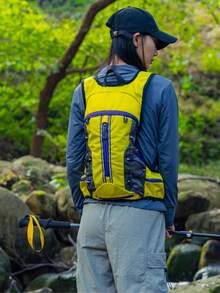 Mochila ligera para senderismo al aire libre, mochila unisex para montañismo, camping y ciclismo - Amarillo - Ver 4