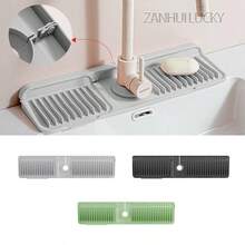 Silicone Faucet Splash Guard, Faucet Water Mat, Extended Silicone Sink Mat, Suitable For Kitchen, Bathroom, Laundry Room, Farmhouse, Bar And RV - Multicolor - View 7