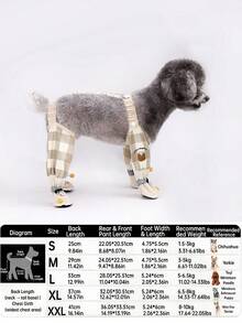 All Season Cute Plaid Bear Anti-Dirty Pants, Small Dog Walking Pet Cat Dog Boots, Outdoor Anti-Dust Shoes - Beige - View 10