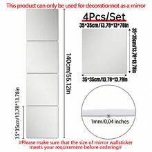 4/8pcs Square Decorative Mirror Wall Stickers, 3D Mirror Tile Wall Stickers, DIY Wall Decor, 1mm Ultra-Thin Acrylic Mirror Stickers, Wall Stickers, Vinyl Stickers, Home Decor, Spring Decor, Home Renovation - Square - View 12