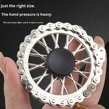 Metal Flywheel Chain Gear Finger Spinner Chain Wheel Toy, Adult EDC Toy Anti-Stress Hand Spinner Bicycle Chain Gear Toy, Rotary Toy Christmas Gift - Multicolor - View 3