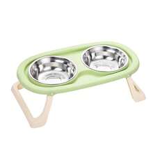 Non-Slip Raised Double Pet Bowls – Stainless Steel, Foldable, Perfect For Mess-Free Mealtimes - 500ml - View 5