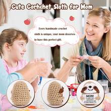 1pc Adult Crochet Sock Filler, Funny Sloth Mini Crochet Animal, Suitable As Gag Gift For Mother's Day, Coworkers, Boss, Friends, Birthday Gift - Multicolor - View 2