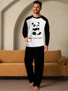 Set di abbigliamento da relax da uomo taglie forti con maniche lunghe e pantaloni lunghi, taglie forti - Colori misti - Visualizzare 8