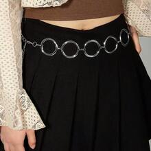 European And American Cross-Border Round Circle Waist Belt, Geometric Metal Waist Chain, Versatile Chain Decor Accessory For Women - Silver - View 4