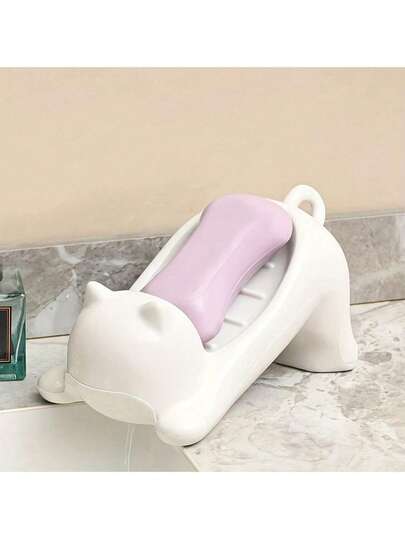 Khay đựng bột giặt tự động hình mèo hoạt hình 2/1 - Hộp đựng đồ dùng phòng tắm bằng nhựa nhẹ, lý tưởng để đựng xà phòng và các vật dụng phòng tắm.