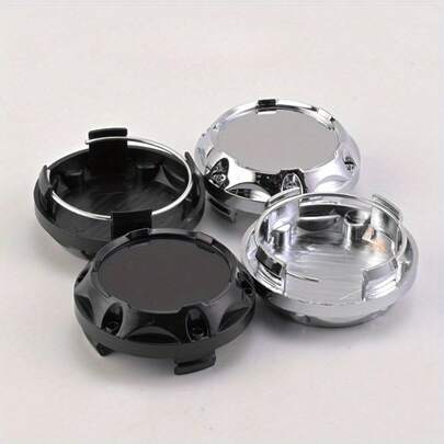 4pcs Car Wheel Center Hubcaps Covers Car Accessories 64mm For Universal Rim Hub Caps No Logo Black Silver