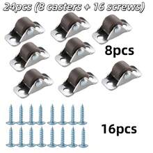 8个定向轮+16个螺丝，重型可锁定脚轮套装，工业级旋转脚轮，平底螺丝安装，适用于橱柜、书柜、家具、电器、搬家必备品 - A - 查看 2
