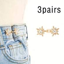 Bộ 5 chiếc đai nịt eo hình ngôi sao không cần khoan, bộ khóa điều chỉnh eo quần jeans, cúc denim dự phòng, khóa điều chỉnh dây đeo eo, phụ kiện thời trang dành cho nữ. - Nhiều màu - Xem 14