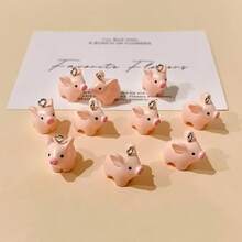 10/20pcs/Pack Kawaii Small Pig Resin Charms Lovely Animal Pet Choker Pendant Accessory DIY Phone Chains Jewelry Make - Multicolor - View 1