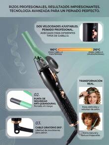 Rizador de Cabello Profesional 9mm Ultra Delgado para Rizos Definidos Tipo Afro, Teddy, Hippie y Espiral Compacta, Tenaza para Cabello con Tubo Fino para Volumen Intenso y Estilo Vintage, Plancha Rizadora con Recubrimiento Cerámico y Turmalina para Brillo Natural, Tecnología PTC de Calentamiento en 30s con Temperatura Estable 180°C y 210°C para Cabello Fino, Normal o Grueso, Tenaza para Peinar con Cable Giratorio 360° y Punta Fría para Manejo Cómodo, Herramienta de Estilizado para Mujer y Hombre Ideal para Fleco, Patillas y Cabello Corto, Rizador Profesional para Crear Rizos Pequeños, Ondas Retro y Textura Abundante, Ideal para Cabello Lacio que Busca Apariencia de Cabellera Abundante, Estilizador de Cabello con Diseño Ergonómico para Uso Diario en Casa o Salón, Rizador Compacto para Estilo Afro, Rizos Definidos y Peinado con Volumen Visible y Duradero - Tipo de Enchufe A USA (110-127V) - Ver 3