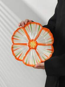 4件套彩色花瓣陶瓷盘，优雅甜点盘，适用于牛排、甜点、下午茶、婚礼、派对、礼品 - 彩色 - 查看 23