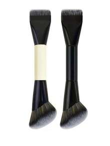 1pc Dual-Ended Powder Foundation Brush, Multifunctional Makeup Brush, Contour Brush, Professional Cosmetic Brush - Yellow - View 11