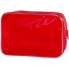 Neon Pouch Small, Makeup Bag, 7"X2.3"X4.7" Size TSA Approved Toiletry Bag, Clear Travel Bags For Toiletries, Clear Cosmetic Bag For Women And Men Small (Transparent (Black Bone)) - 深藍色 5 件裝 - 查看 1