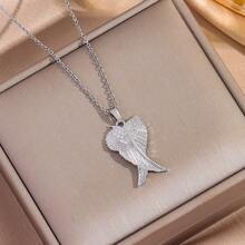 1 chiếc vòng cổ thiên thần nhỏ mạ vàng 18K đính đá Zirconia, mặt dây chuyền hình cánh thiên thần cổ điển bằng thép không gỉ, vòng cổ thời trang phù hợp cho phụ nữ đeo hàng ngày. - 40+5cm - Xem 14