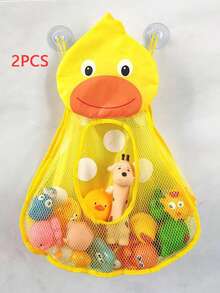 1 pieza Bolsa de almacenamiento de juguetes para niños Bolsa de red de malla con drenaje para baño - Amarillo - Ver 7