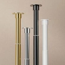 1件黑色不锈钢可调节衣柜杆，窗帘杆，窗帘挂钩，伸缩杆，衣柜挂架，适用于悬挂衣物。重型衣柜挂钩，金属衣柜杆。可调节范围为15.75英寸至74.8英寸。 - 銀色 - 查看 6