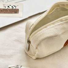 1pc Cute Cartoon Bear Embroidered Pencil Case, Korean Style, Student Stationery Pouch, Large Capacity Pen Bag, Cosmetic Bag, Makeup Brush Holder, Student Stationery Supplies - Bear Embroidery - View 6