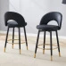 360° Swivel Bar Stool. All-Black Design, PU Cushion, Comfortable Padded Bar Stool, Ideal For Bars, Restaurants, Kitchens, Patios, And Other Venues. One Box Contains 2. - 黑色 - 查看 5