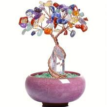 Árvore de Cristal com Cristais, Ametista, Quartzo Rosa, Funcional para Limpeza Energética, Alívio do Estresse, Meditação, Adequada como Decoração Espiritual para o Lar e Presente para o Natal, Dia dos Namorados - multicolorido - Visão 14