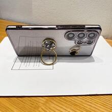 亮片水鑽奢華防護手機殼附支架，防塵強化邊角，適用於 Galaxy S24 Ultra/S24 Plus/S24, S23 Ultra/S23 Plus/S23, S22 Ultra/S22 Plus/S22, S21 Ultra/S21 Plus/S21 FE, S20 Ultra/S20 Plus/S20 FE, A5x/C1 2 3 4 5 6 7 8 9/9 8 7 6 5 4 3 2 1 - 黑色 - 查看 4