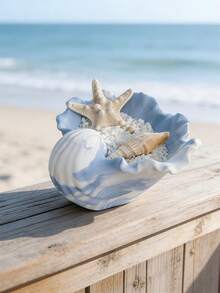 DIY 3D海螺壳形桌面首饰收纳罐硅胶模具水泥石膏树脂浇铸模具香薰蜡烛罐烛台容器石膏模具手工多肉植物花盆混凝土粘土模具家居装饰摆件 - 白色矽膠模具 - 查看 3