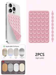 1PC/2PCS Multi-Color Strong Silicone Phone Case, Double-Sided 80 Suction Cups Stand - Hands-Free Selfie/Video Stand, Suitable For IPhone And Android Phones, Birthday Gift, Phone Stand For Family And Friends, Phone Accessories - Multicolor - View 17