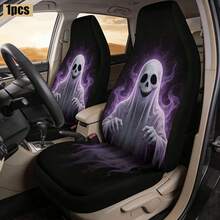 1pc Car Seat Cover With Anime Ghost Print, Ice Silk Fabric, Universal Fit For SUV And Sedan - Multicolor - View 4