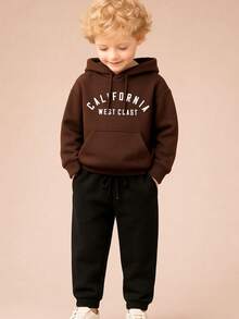 California Children's Fleece Tracksuit Set - 鏽棕色 - 查看 2